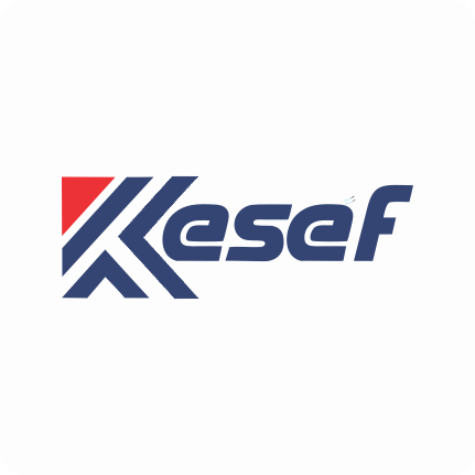 Logotipo da Kesef, cliente atendida pela DM Agência em criação de vídeo, mídia indoor e comunicação visual
